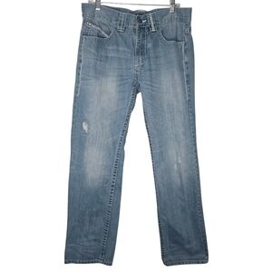 PELLE PELLE Men's Vintage Y2K Light Wash Denim Jeans 36x34 White Thick Stitch